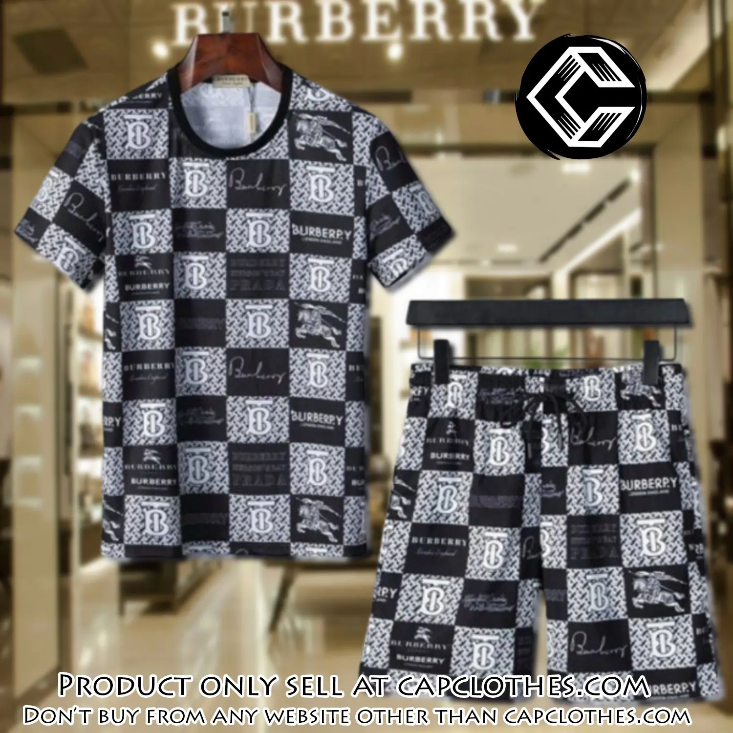 Burberry combo unisex tshirt & short limited luxury outfit cts1038 cc5648699